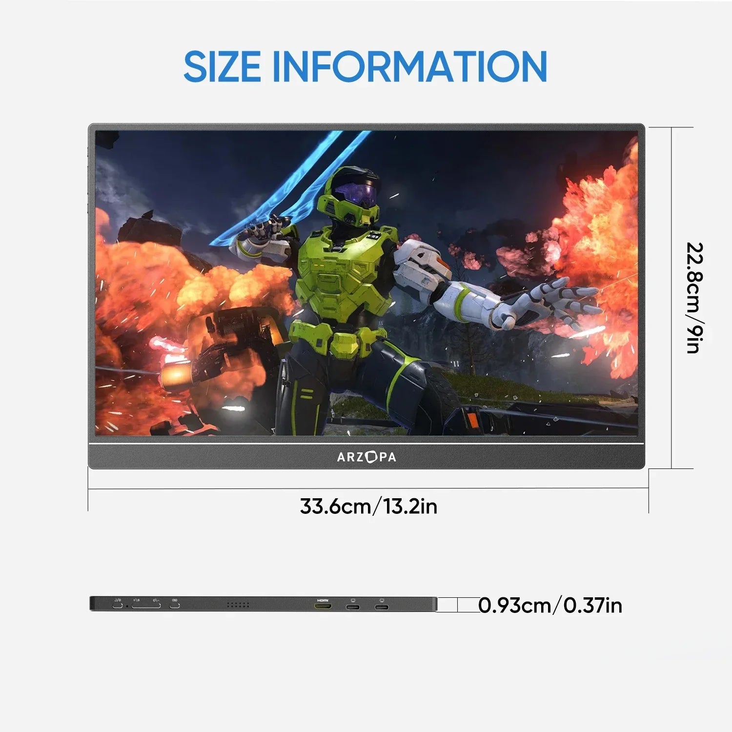 ARZOPA 16.1 inch 100% sRGB 144Hz Portable Monitor Gaming Laptop Display with Type C Mini HDMI For PS/Steam/Deck/Switch/PC/Mac - Evallys.com
