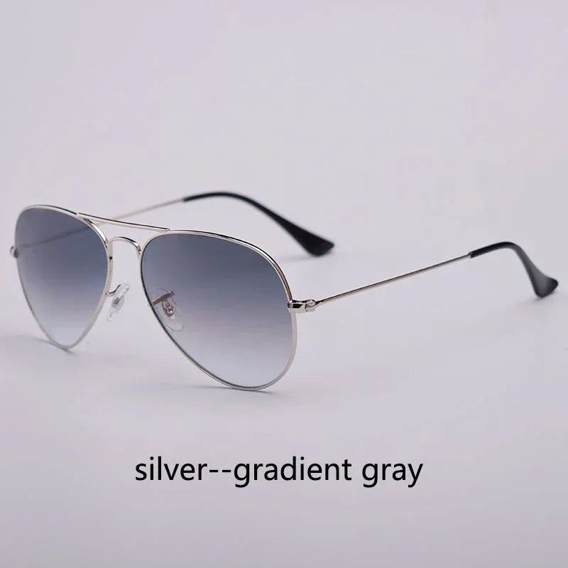 Top Quality Real Glass Lenses Men Women Sunglasses Brand Fashion Pilot Metal Frame Classic Style Outdoor UV400 Sun Glasses - Evallys.com