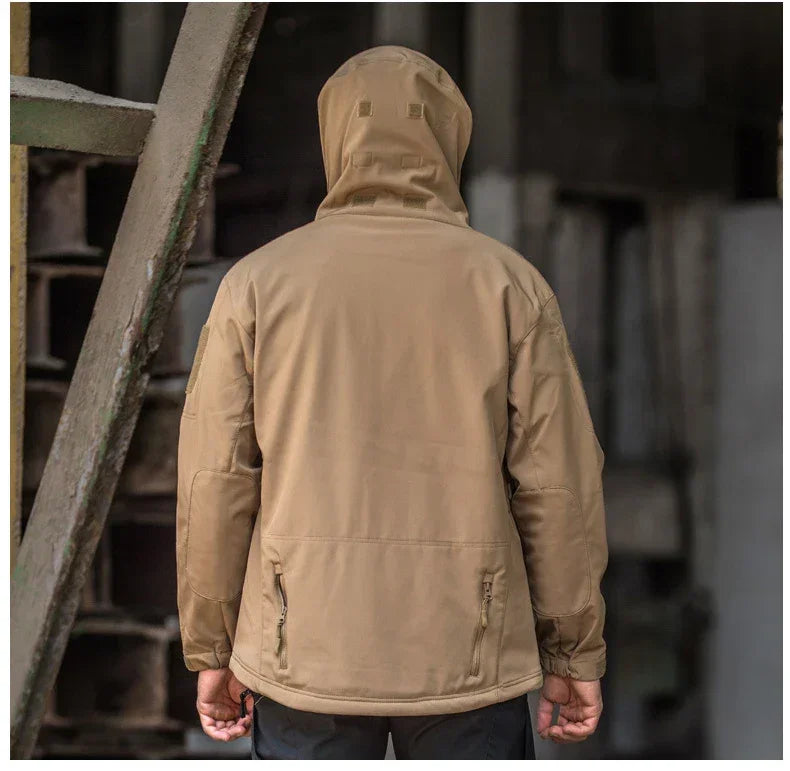 Military Shark Skin Soft Shell Jackets Men Tactical Windproof Waterproof jacket men Army Combat Jackets Mens Hooded Bomber Coats - Evallys.com