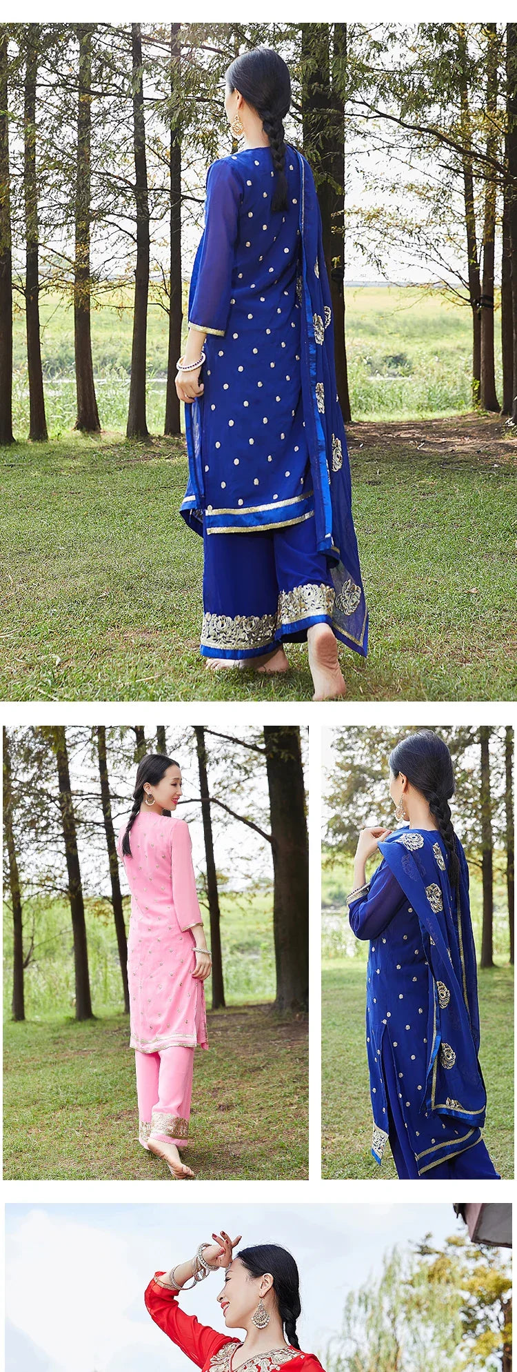 India Pakistan Punjabi Suit Set – Kurta, Dupatta & Pants for Women - Evallys.com