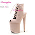 20cm/8Inches Sexy Pole Dance Shoes Women Catwalk Nightclub Strip Gladiator Sandals Lace-up Lady Suede Matte Short Booties