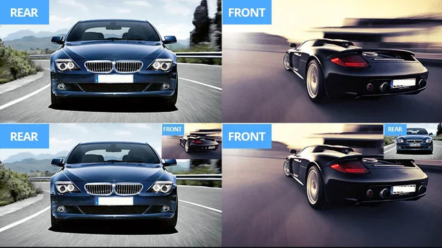 Dashcam 4.3Inch 1080P IPS Car DVR Driving Recorder Rearview Mirror Dual Lens Car Recorder Front and Rear Black Box - Evallys.com