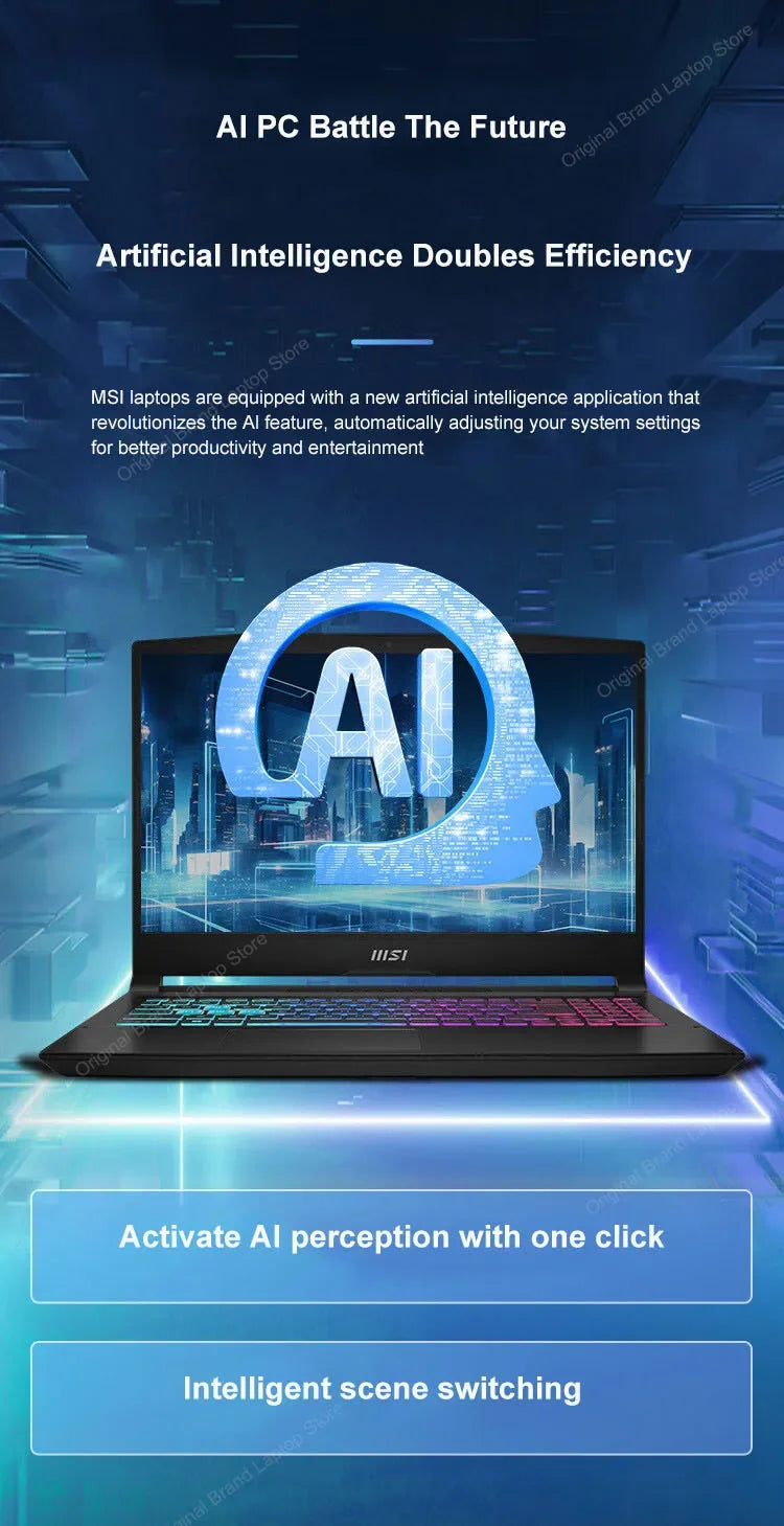 2024 MSI Katana A15 AI Laptop 15.6 Inch 2.5K QHD 165Hz IPS Screen Notebook AMD Ryzen R7-8845HS 32GB 1TB RTX4060 Gaming Computer - Evallys.com