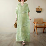 Vintage Cotton Summer Maxi Dress – Harajuku Floral Beachwear - Evallys.com