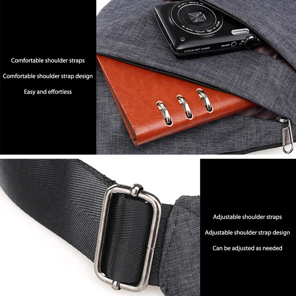 Men’s Anti-Theft Chest Bag – Nylon Sling Fanny Pack with Adjustable Strap - Evallys.com