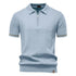 AIOPESON Men's Solid Color Sport Zipper Polo Shirt Athletic Social Polo Shirts for Men Office Slim Fit Polo - Evallys.com
