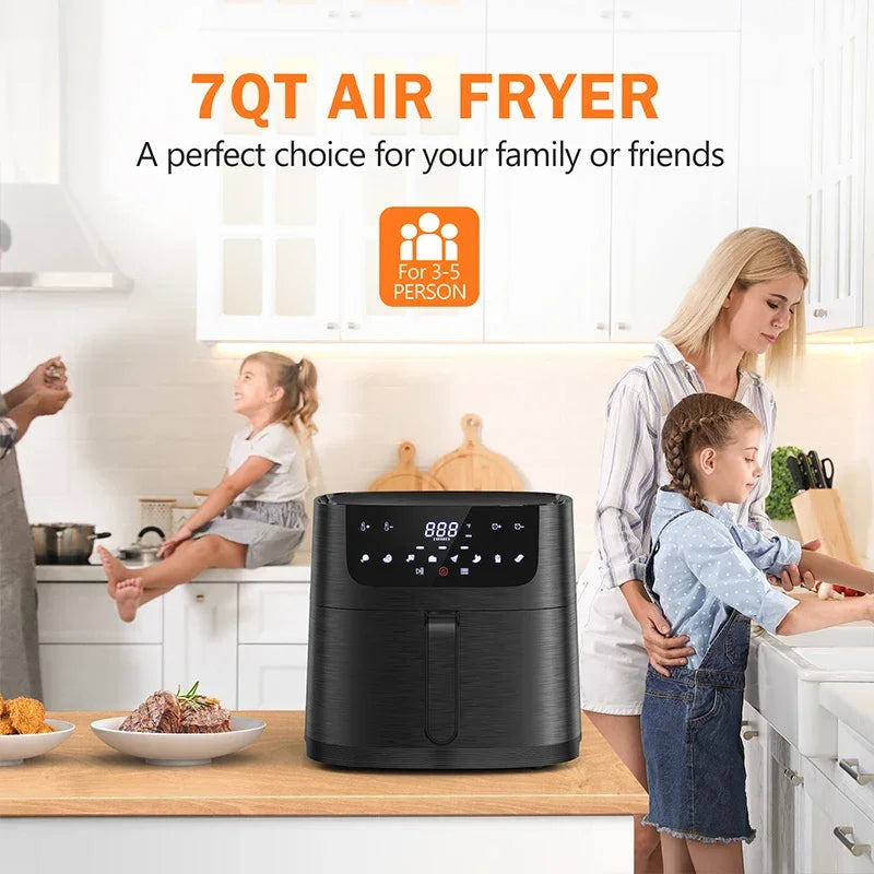CROWNFUL Air Fryer 7L Touch-screen Display Air Fryer Oven with 8 Cooking Programs Oilless Electric Cooker and Nonstick Basket - Evallys.com
