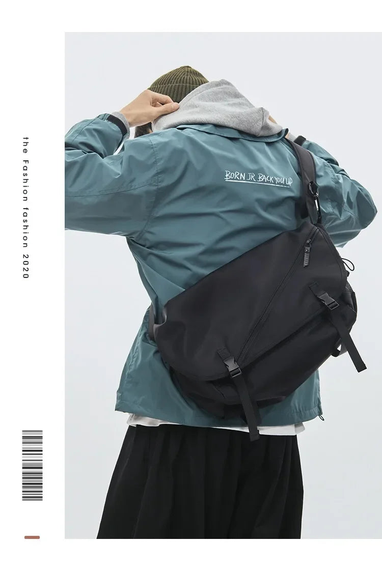 Men’s Nylon Shoulder Bag – Japanese Style Laptop Sling & Messenger Bag - Evallys.com