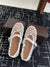 Women’s Metallic Leather Ballet Flats – Woven Mary Janes with Buckle Strap - Evallys.com
