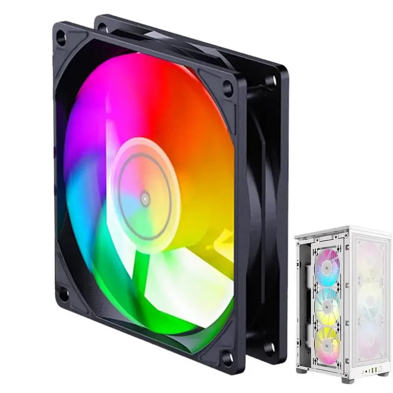 DC12V PC Cooling Fan RGB 9 Leaves Design Computer Case Fan 5v3 pin 4pin Computer Case Air Cooling Argb Technology Efficient Heat - Evallys.com