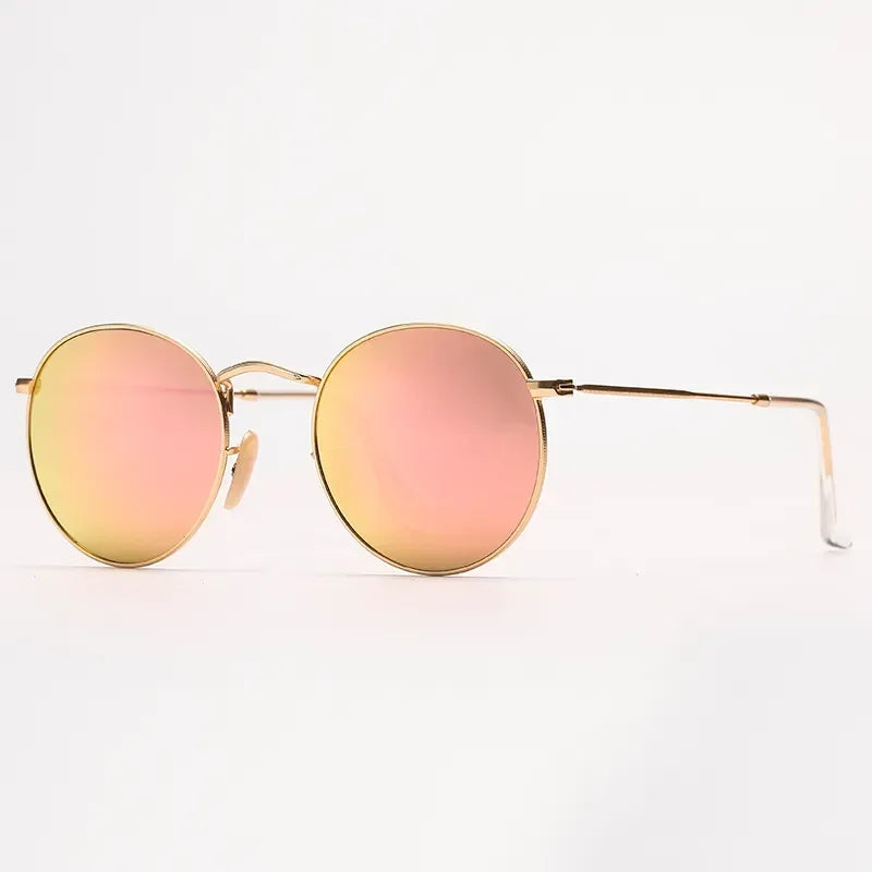 Fashion Sunglasses Men Women Eyeglasses Goggles Eyewear Shades Top Quality Round Metal Glass Lenses UV400 Sun Glasses - Evallys.com