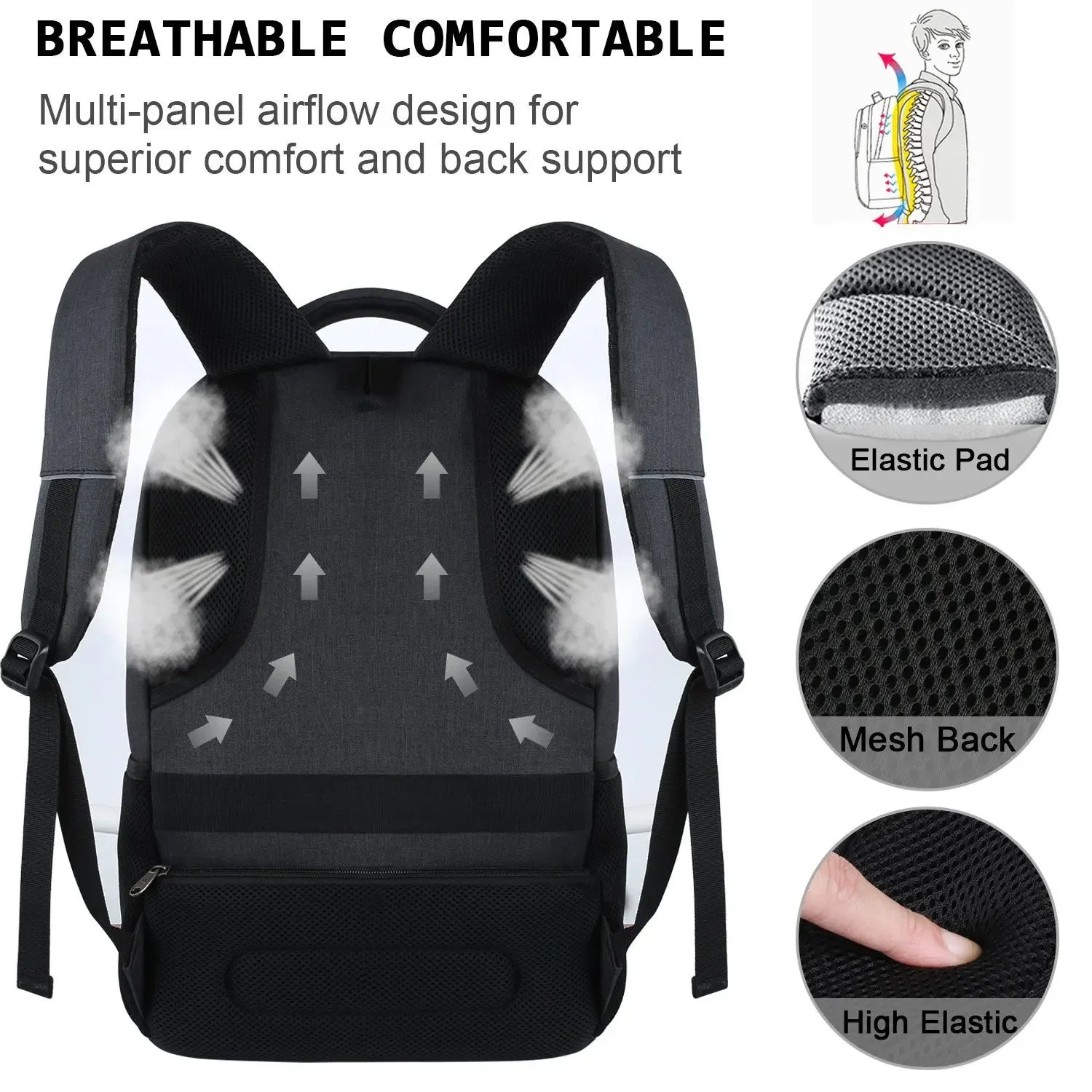 Man Backpack Men Travel Bag Outdoor Camera Lens Bag Black Ergonomics Laptop Bag Large Capacity Mountaineering Waterproof Handbag - Evallys.com