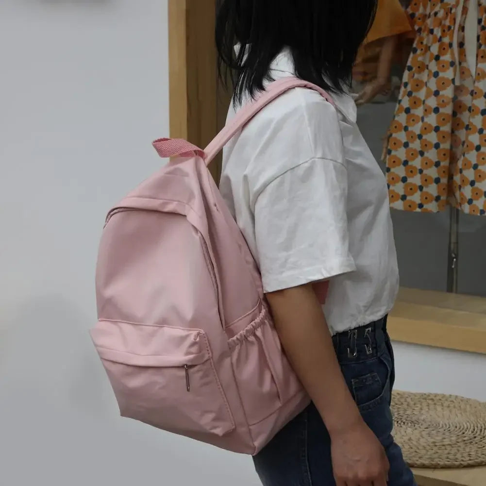 Women’s Large Nylon School Backpack – Preppy Style Travel Bag - Evallys.com