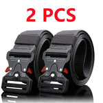 2pcs Versatile Men's Tactical Belts - Durable, Adjustable Design - for Outdoor Hunting & Sports Enthusiasts - Evallys.com