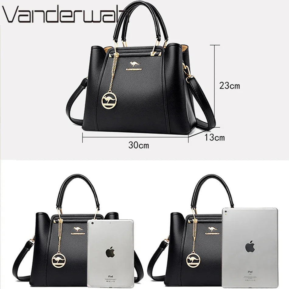 2024 Luxury Women Designer 3 Layers Shoulder Crossbody Sac Ladies Large Capacity Leather Handbags Shopper Brand Messenger Totes - Evallys.com