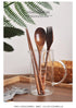 Japanese Wooden Spoon Fork Chopsticks Set Sushi Cutlery High Quality Eco-friendly Portable Tableware Set Kitchen Utensils Gifts