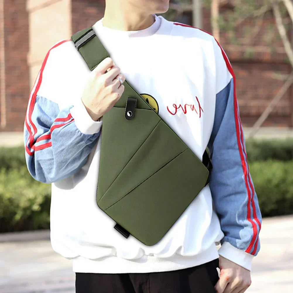 Men’s Anti-Theft Chest Bag – Nylon Sling Fanny Pack with Adjustable Strap - Evallys.com