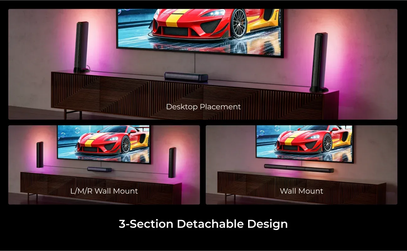 ULTIMEA 7.1 Surround Sound Bar with 2 Surround Speakers & 6.5