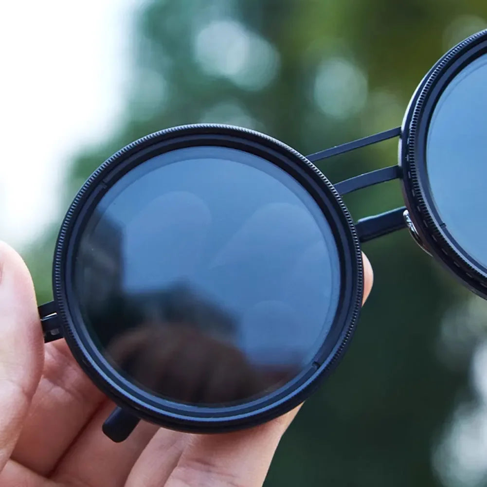 Adjustable 1-9 Sunglasses with ND Filter Lenses Retro Glasses Polarized Sunglasses for Men Driving Fishing - Evallys.com