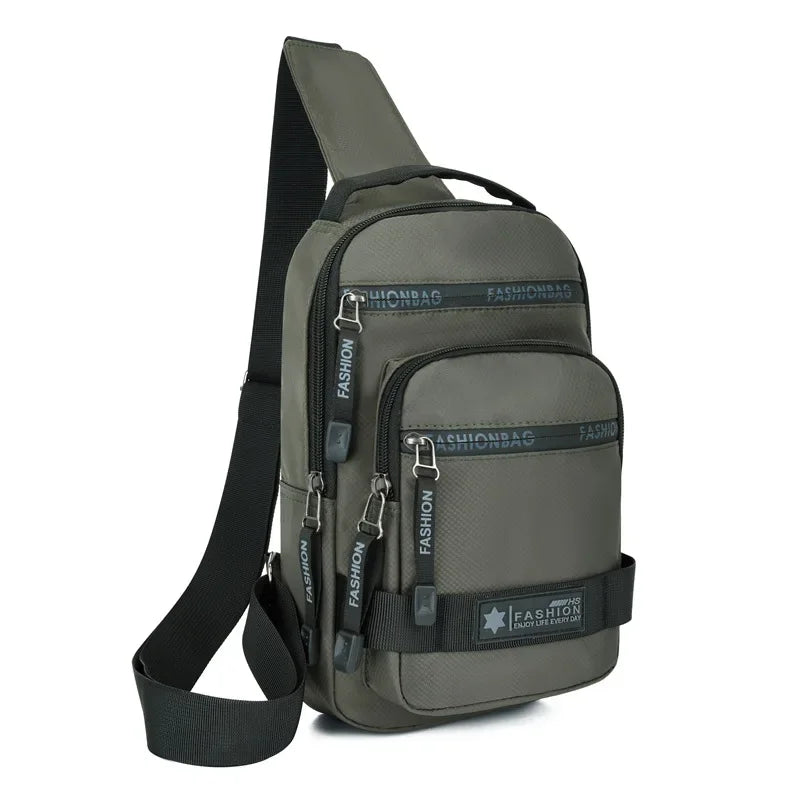 Chest Bag For Men New Large Capacity Shoulder Korean Version Travel Lightweight Nylon Crossbody Bag Backpack - Evallys.com