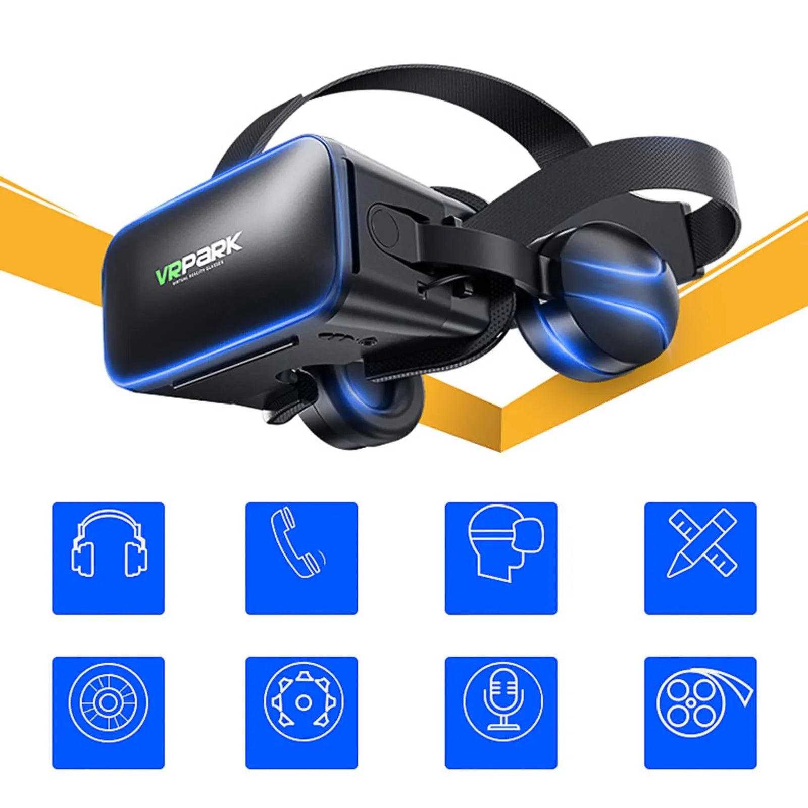 Adjustable VR Glasses HiFi Headset Immersive 3D Virtual Reality Glasses For IOS Android PC With Wireless Handle Eye Protection - Evallys.com