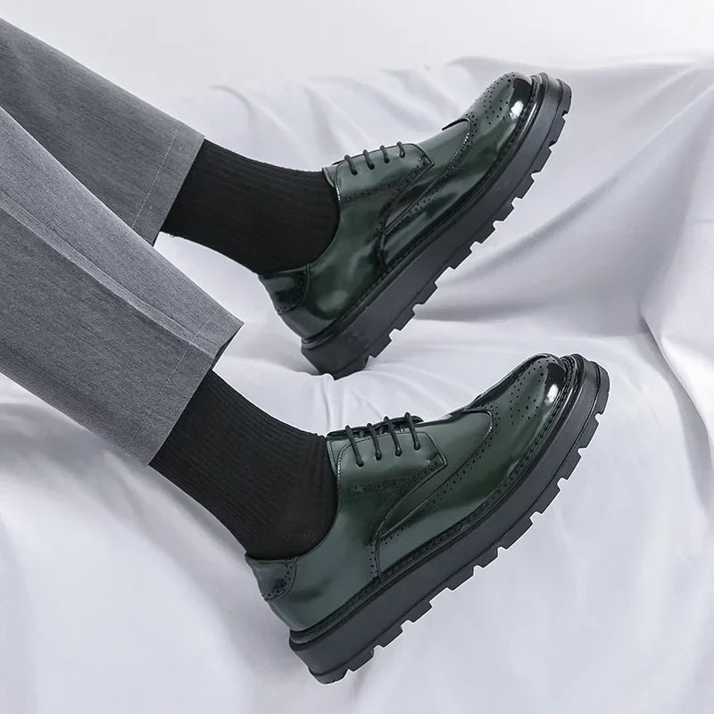 Green Patent Leather Oxford Shoes – Men’s Formal Business Dress Shoes - Evallys.com