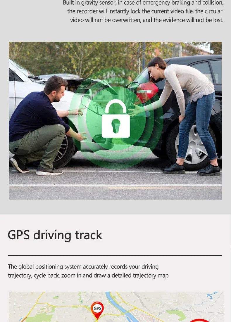 10 Inch Mirror Camera for Car Touch Screen Video Recorder Rearview Mirror Dash Cam Front and Rear Camera Mirror DVR Black Box - Evallys.com