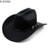 Vintage Western Cowboy Hat – Unisex Wide Brim Leather Jazz Cap - Evallys.com