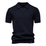 AIOPESON Men's Summer Breathable Polo Shirt Short Sleeve Solid Color Casual Polo Shirts for Men Lightweight Stretch Polo ﻿ - Evallys.com