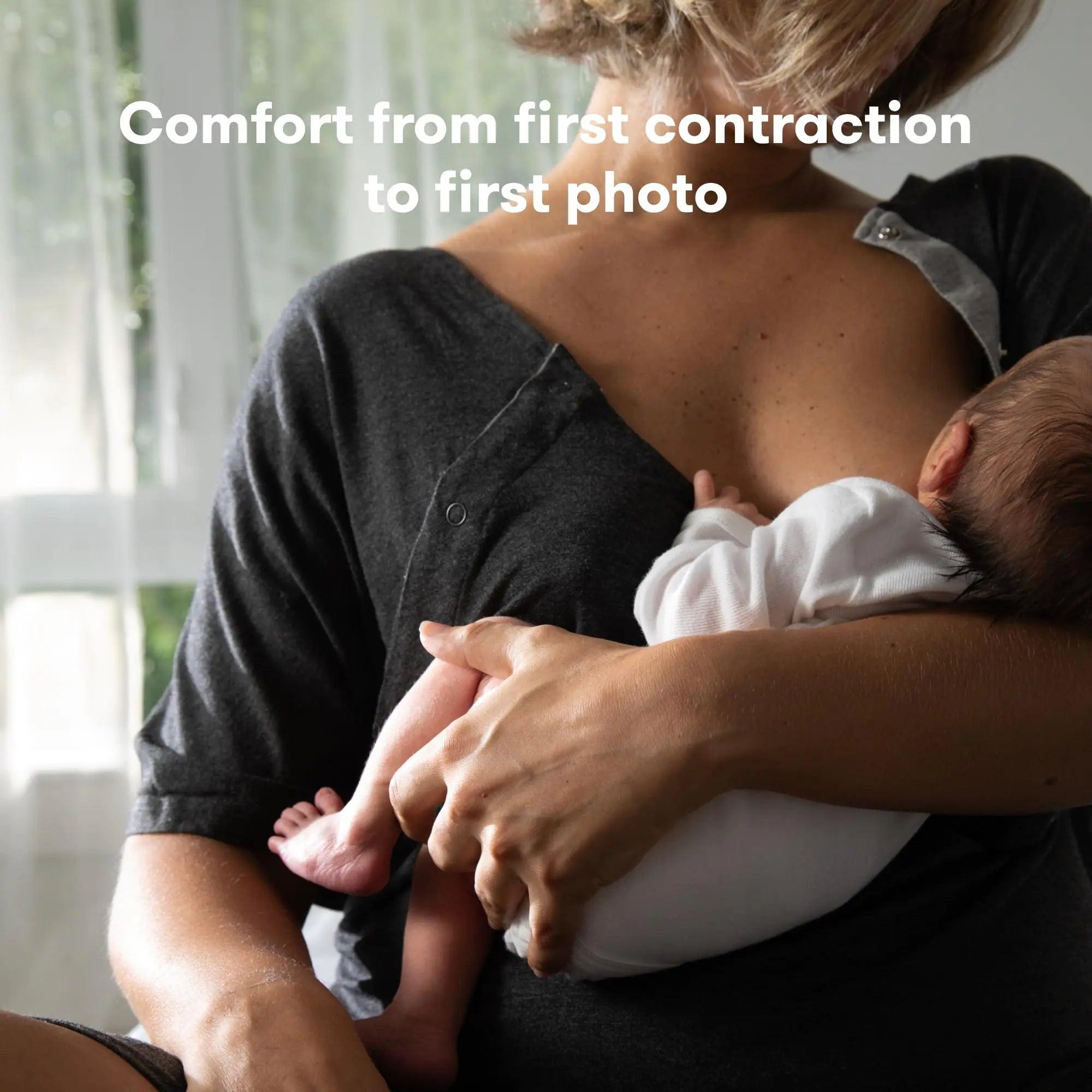 Frida Mom Labor and Delivery Gown for Hospital, Easy-Snap, Tagless Nursing Gown with Skin-to-Skin Access and Full Coverage in The Back - Evallys.com