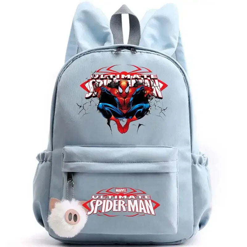 Spider Man Backpack for Girls Boys Teenager Children Rucksack Casual School Bags Travel Rabbit Ears Backpacks Mochila Travel Bag - Evallys.com