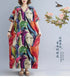 Vintage Cotton Summer Maxi Dress – Harajuku Floral Beachwear - Evallys.com