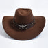 Vintage Suede Western Cowboy Hat – Party & Cosplay Big-Brim Cap - Evallys.com