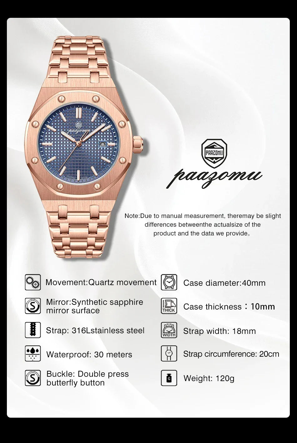 PENGAGAR Square Luxury Men Wristwatch Waterproof Luminous Date Stainless Steel Male Clock Business Sports Quartz Watches For Men - Evallys.com