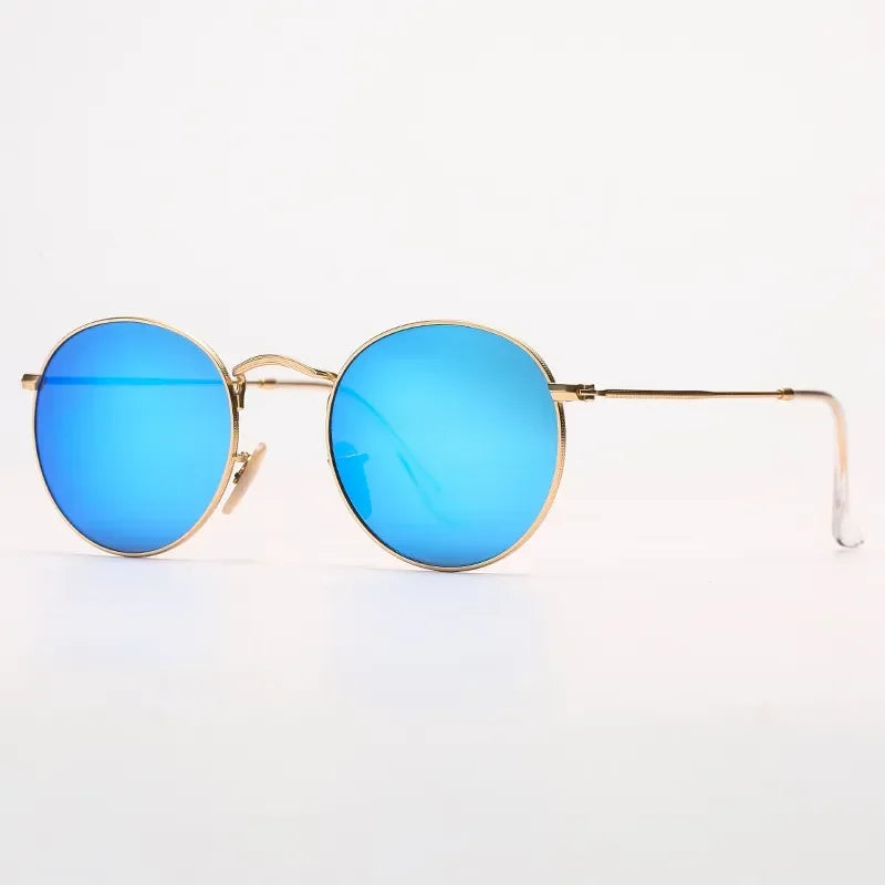 Fashion Sunglasses Men Women Eyeglasses Goggles Eyewear Shades Top Quality Round Metal Glass Lenses UV400 Sun Glasses - Evallys.com