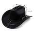 Vintage Western Cowboy Hat – Unisex Wide Brim Leather Jazz Cap - Evallys.com