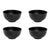 4/16Pcs Black Plastic Cutlery Set Reusable Plates Bowl Cups 4 Sets for Kitchen Outdoor Camping Party Dinnerware Dishes Set