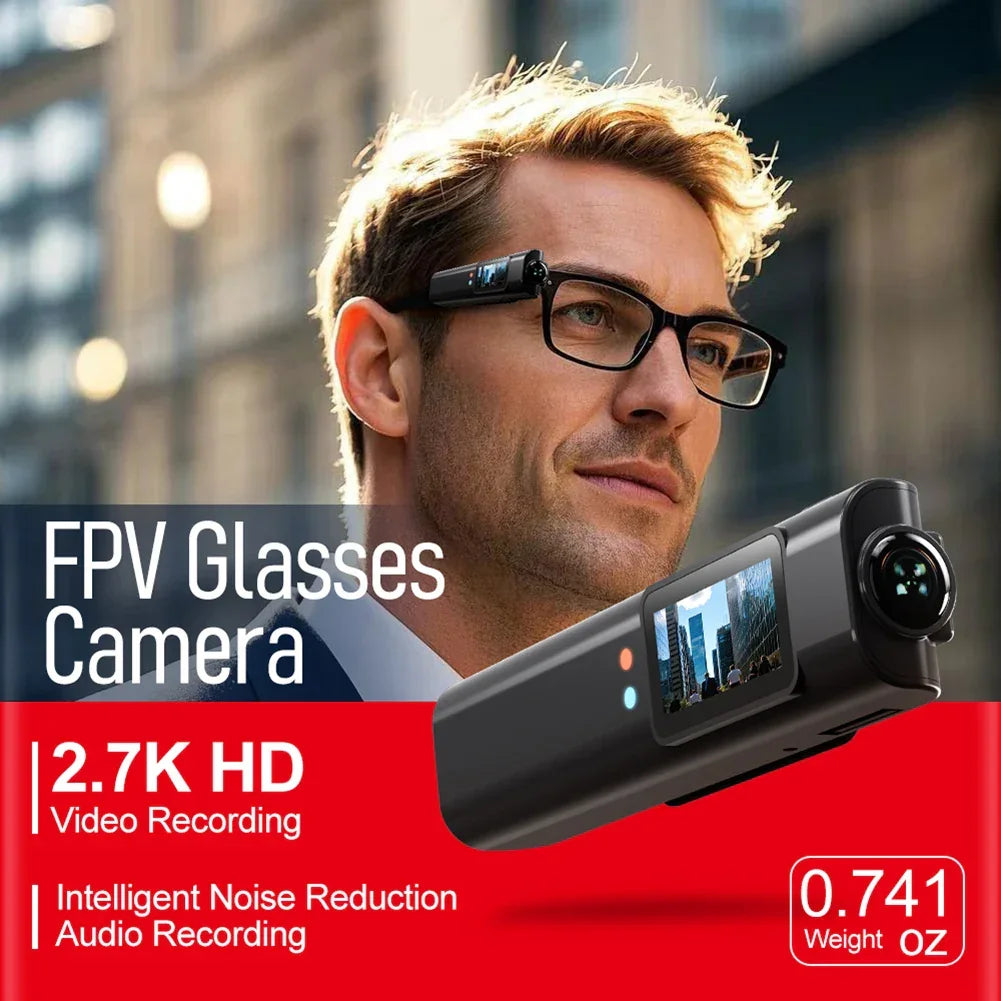 2.7K HD Glasses Camera WiFi Motorcycle Action Cam 250mAh Battery Sports DV DVR Video Recorder Sound Recording Eyeglasses Camera - Evallys.com
