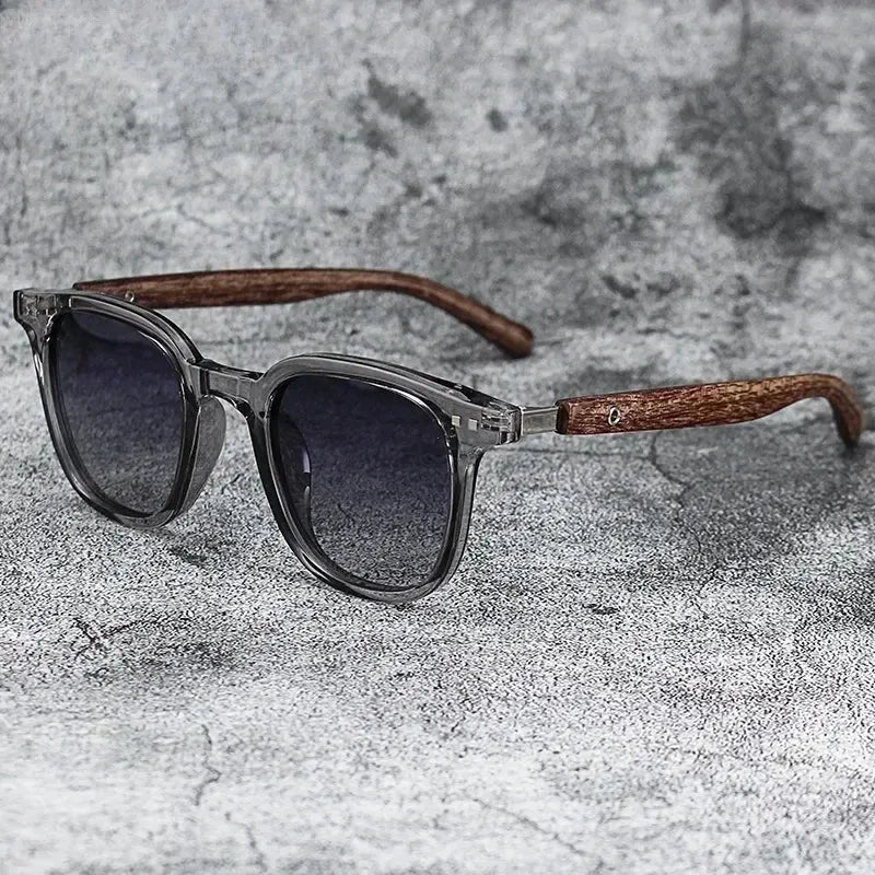 Sunglasses for Men Women's Trendy Retro Wood Grain Polarized UV Protection Eyewear Cycling Outdoor Street Photography - Evallys.com