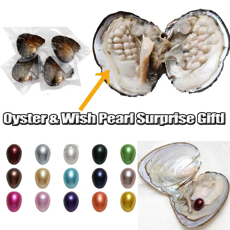 1-50PC Oyster Wish Pearl Kit Freshwater Pearl Rice mixed colors 5-8mm Freshwater Pearl Beads Jewelry DIY Accessories Gift - Evallys.com