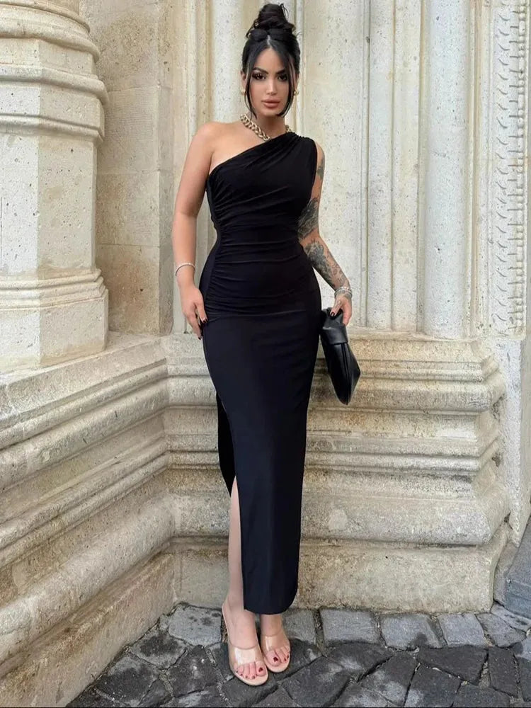 Sexy Split Maxi Dress for Women – Sleeveless Backless Club Dress - Evallys.com