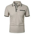 New Men's Short Sleeve Polo Shirts Solid Color Casual T-shirt Summer Trendy Breathable Loose Basic Splice Top Pockets Men Shirts - Evallys.com