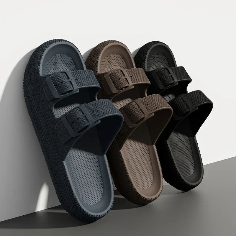2025 Men’s Thick Sole Slippers – Non-Slip Shower & Indoor Sandals - Evallys.com