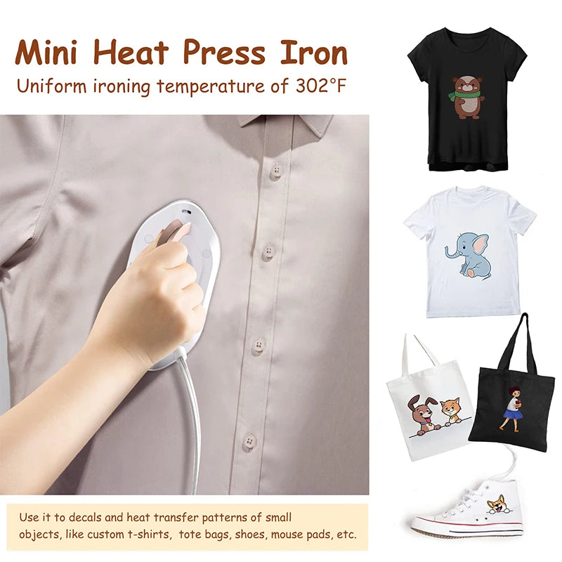 Mini Travel Iron for Clothes Portable Handle Electric Ironing Machine Fast Heating 30s Dry Wet Irons Garment Household Tools