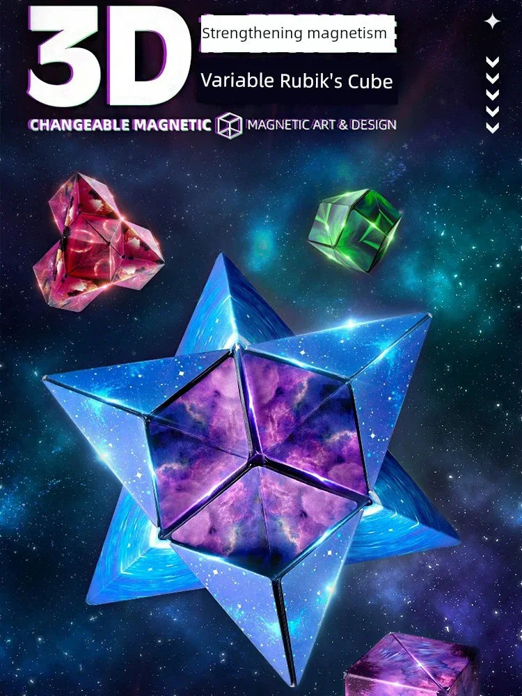 Variety Magnetic Cube Infinite Flip Deformation 3D Geometric Three-Dimensional Thinking Training Kids Educational Toy Boy - Evallys.com