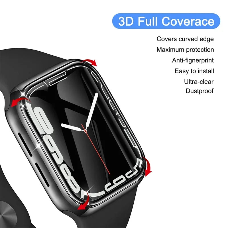 3D Film Screen Protector For Apple Watch ultra 49mm Serie 7/8 41mm 45mm 42/38mm (Not Tempered Glass) iwatch 6 5 4 3 Se 40mm 44mm - Evallys.com