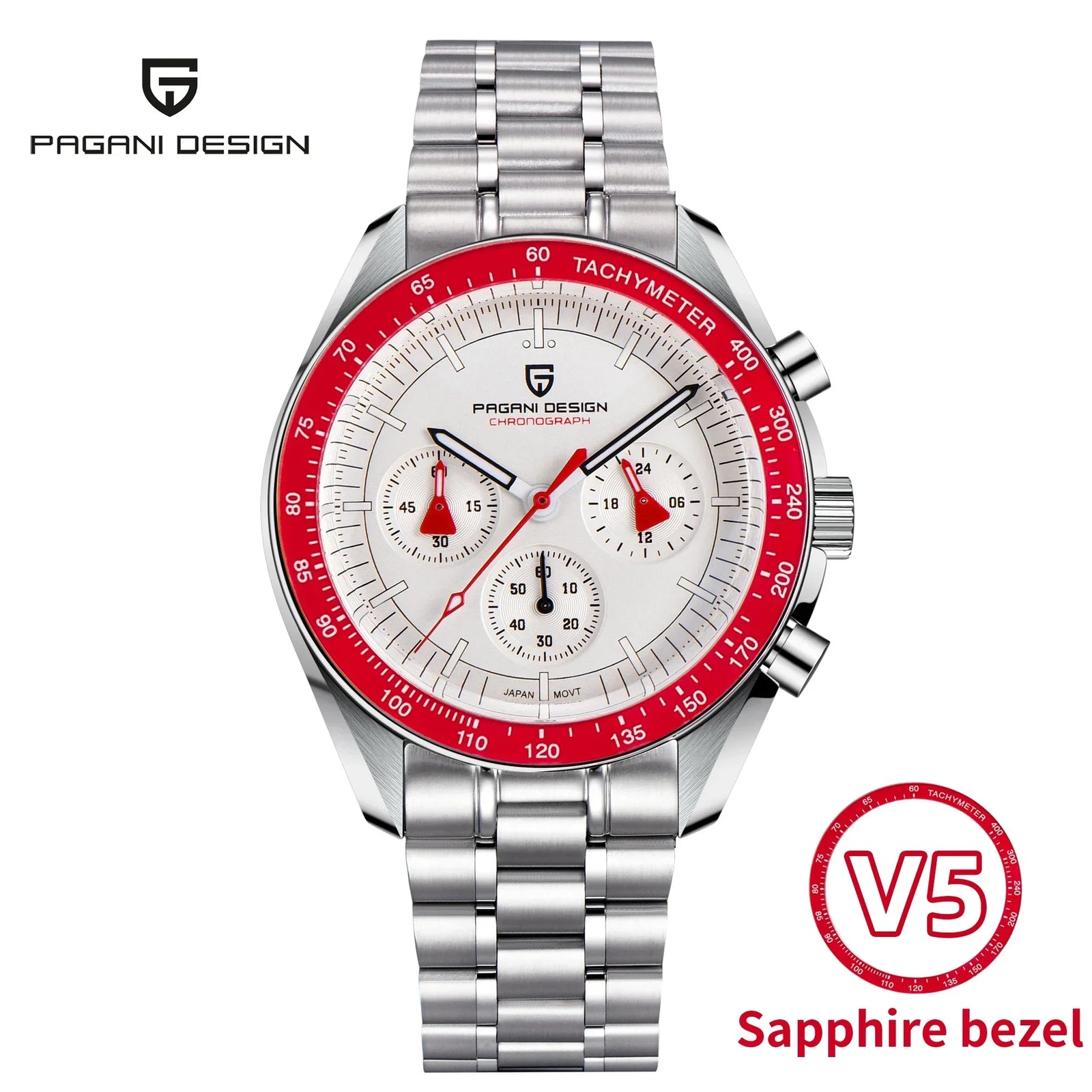 PAGANI DESIGN 2024 New Men's Watches Top Luxury Quartz Watch For Men Auto Date Speed Chronograph AR Sapphire Mirror Wrist watch - Evallys.com