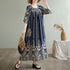 Summer Ethnic Print Dress with Pockets – Loose Mid-Calf Casual Wear - Evallys.com