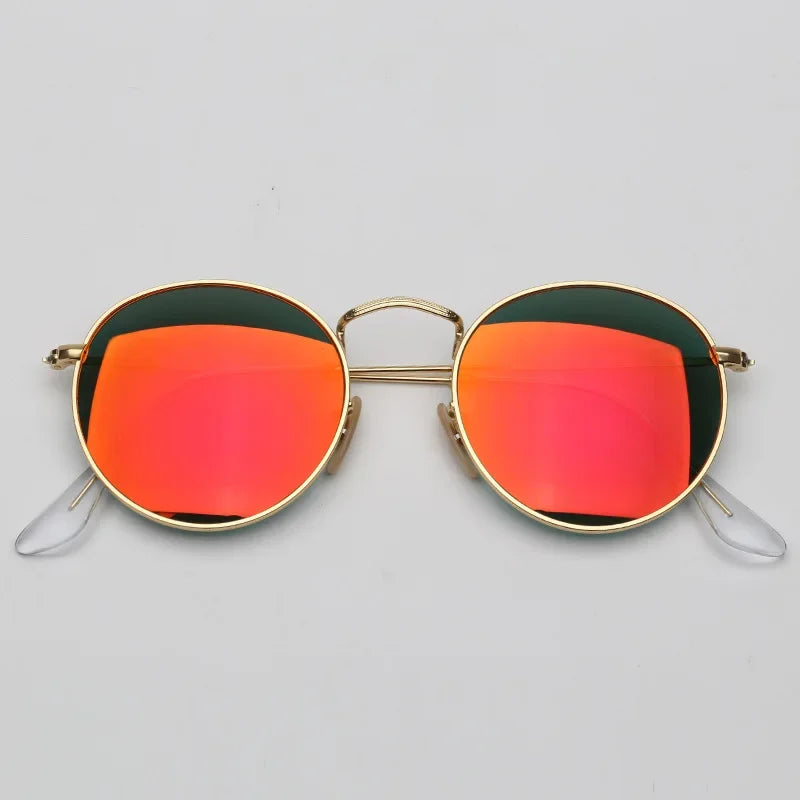 Fashion Sunglasses Men Women Eyeglasses Goggles Eyewear Shades Top Quality Round Metal Glass Lenses UV400 Sun Glasses - Evallys.com