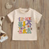 2024-04-05 Lioraitiin Summer Kids Girls Birthday T-Shirts Letter Print O-Neck Short Sleeve Birthday Shirts Casual Toddler Tops - Evallys.com